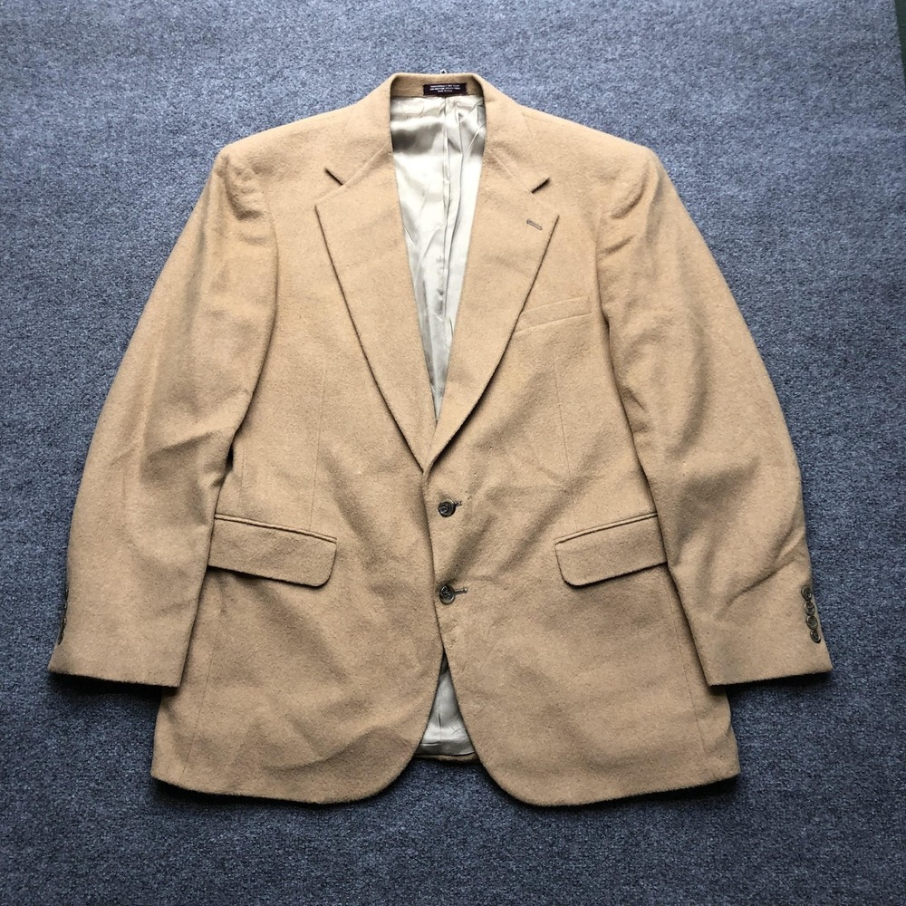 Vintage Evan Picone Sport Coat Mens 40 Beige 100% Camel Hair Two Button Made USA